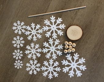 50pcs Mixed Wood White Christmas Snowflake Scrapbooking Crafts For DIY  Accessories Home Decoration Tree Ornament MT3295