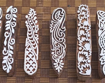 Set of 10 wooden blocks for fabric, clay, soap making,  fabric painting, pottery or paper crafts