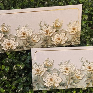 10er Set Kuvert Premium Shagun Papiergeld-Umschläge für Bargeld mit goldenen Blumen Shaadi Hochzeit Roka Babyparty