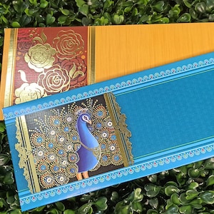 20er Set Envelope Premium Shagun Papier Geldumschläge mit Pfau Design.  Bargeldhalter / Geschenk / Hochzeit / Geldumschlag