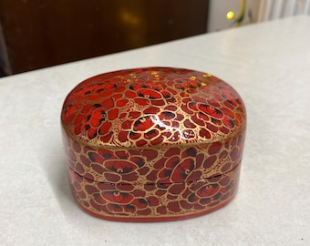 Hand Painted Paper Mache Jewelry Box: Kashmir Decorative Box