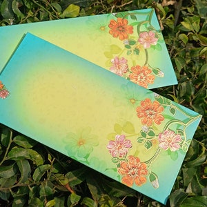 Set of 20 Handmade Floral Wedding Envelopes