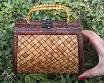 Hand bag Classy Trending Wooden handmade elegant purse Hand bag