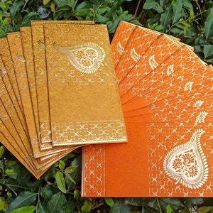 Lot de 15 enveloppes élégantes enveloppes faites main de mariage pour offrir de l'argent en espèces, Shaadi Shagun, cadeau de baby shower, Roka