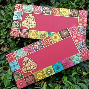 封筒 10 枚セット、プレミアム ハンドメイド ウェディング ギフト マネー キャッシュ 封筒、Shaadi Shagun ベビーシャワー ギフト、Roka。