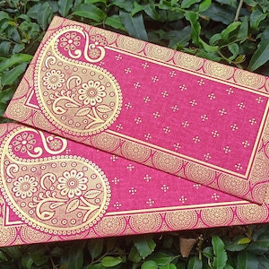 Lot de 10 enveloppes de mariage Shagun haut de gamme tendance avec une belle couleur dorée et rose Ambi, mariage, shaadi, baby shower, Roka