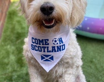 Scotland Football Dog Bandana | "Come On Scotland" Tie-On Scarf