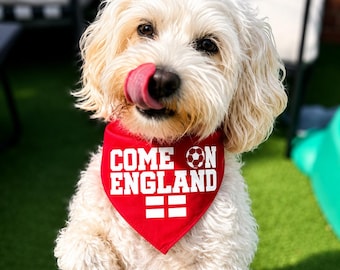 England Football Dog Bandana | "Come On England" Match Day Accessory