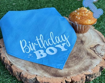 Birthday Boy Dog Bandana | Dog Birthday Outfit | Blue Dog Birthday Bandana | Puppy Birthday Accessories | Birthday Party Dog