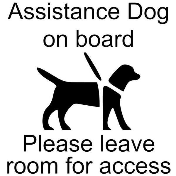 Assistance dog on board Car Decal Bumper sticker Vinyl Car Sticker
