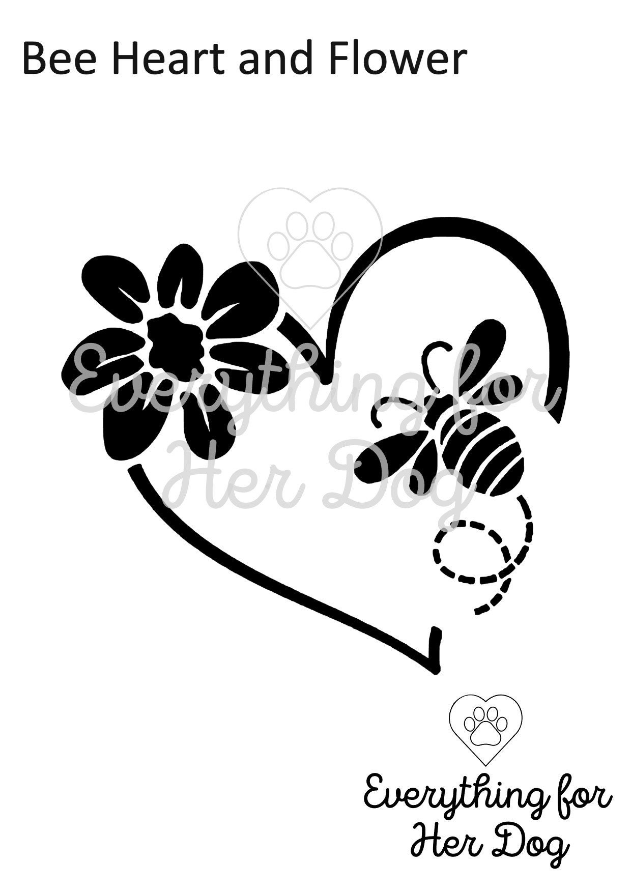 Bee Heart and Flower Stencil, Decoration of Your Bee Hives, Beekeeping