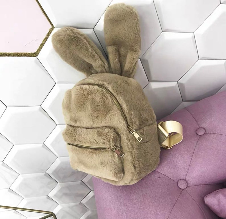 Fluffy Rabbit Ear Backpack Etsy