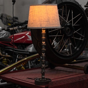 Custom Made Cam Lamp - Audi with beige shade