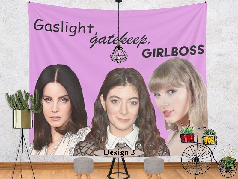 Gaslight Gatekeep Girl Boss Wall Tapestry Etsy