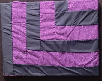 Handsewn Quilt Top- Katoen Quilt- Artistieke Quilt Wallhanger, Paars &Amp; Blauw-Gee's Bend Quilt