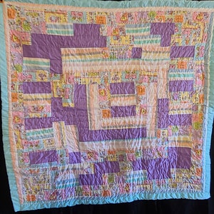 My Way Baby Quilt- Quilted Gees Bend Wall Hanger