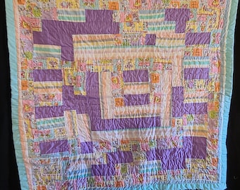 My Way Baby Quilt- Quilted Gees Bend Wall Hanger