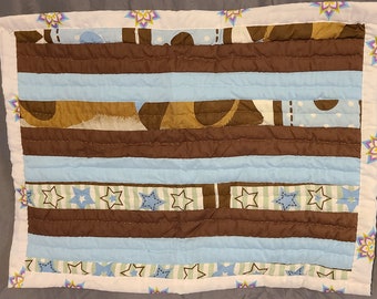 Quilt-Cotton Quilt-Gee’s Bend artistique Wallhanger-Brun et Bleu