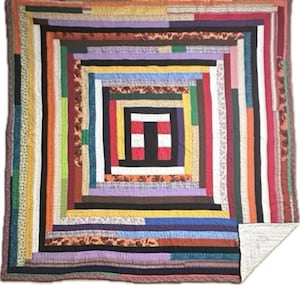 Quilts-Cotton Artistic Quilt-House Top Variaton Mehrfarbige-Gees Bend Quilt Bild 2