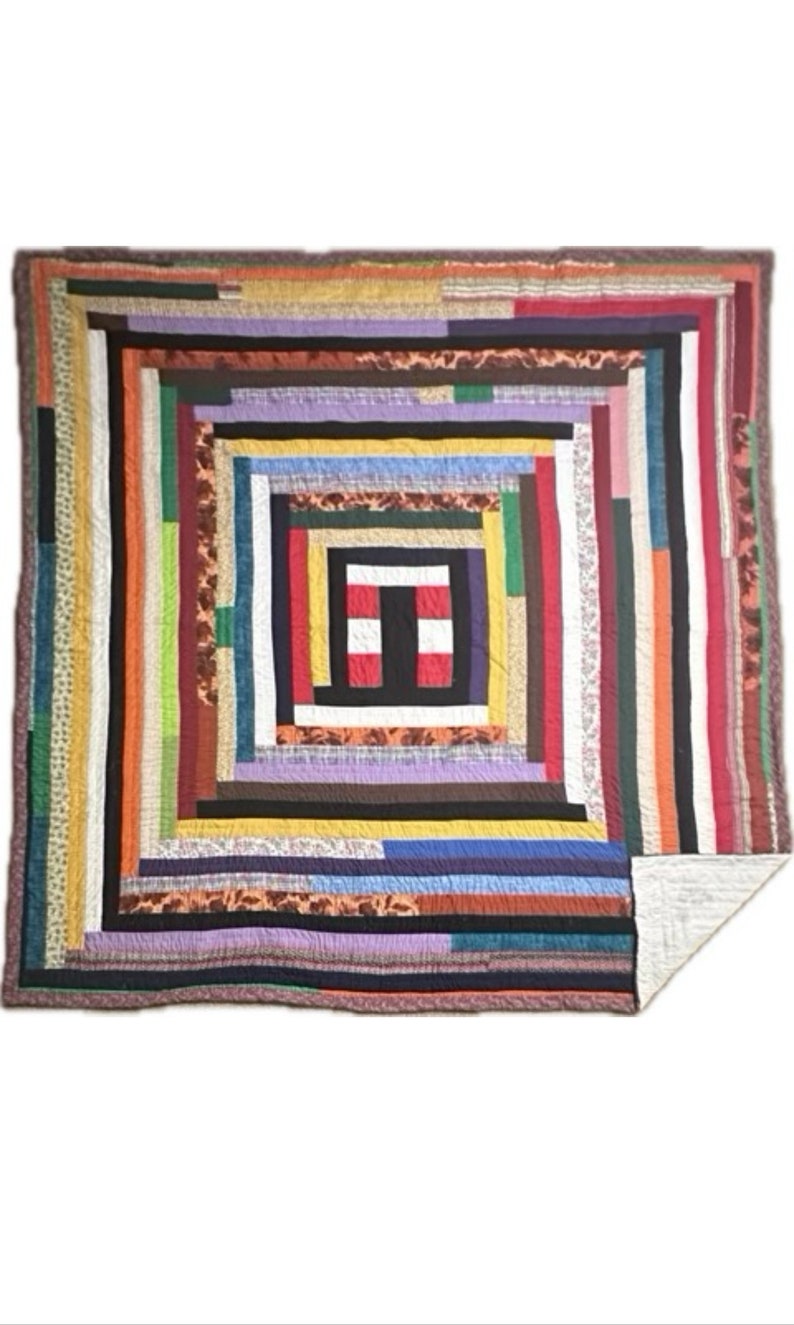 Quilts-Cotton Artistic Quilt-House Top Variaton Mehrfarbige-Gees Bend Quilt Bild 2