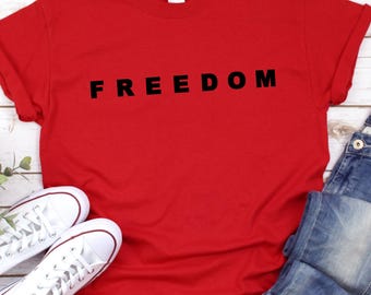 FREEDOM T-Shirt in Rot mit Schwarzen Design