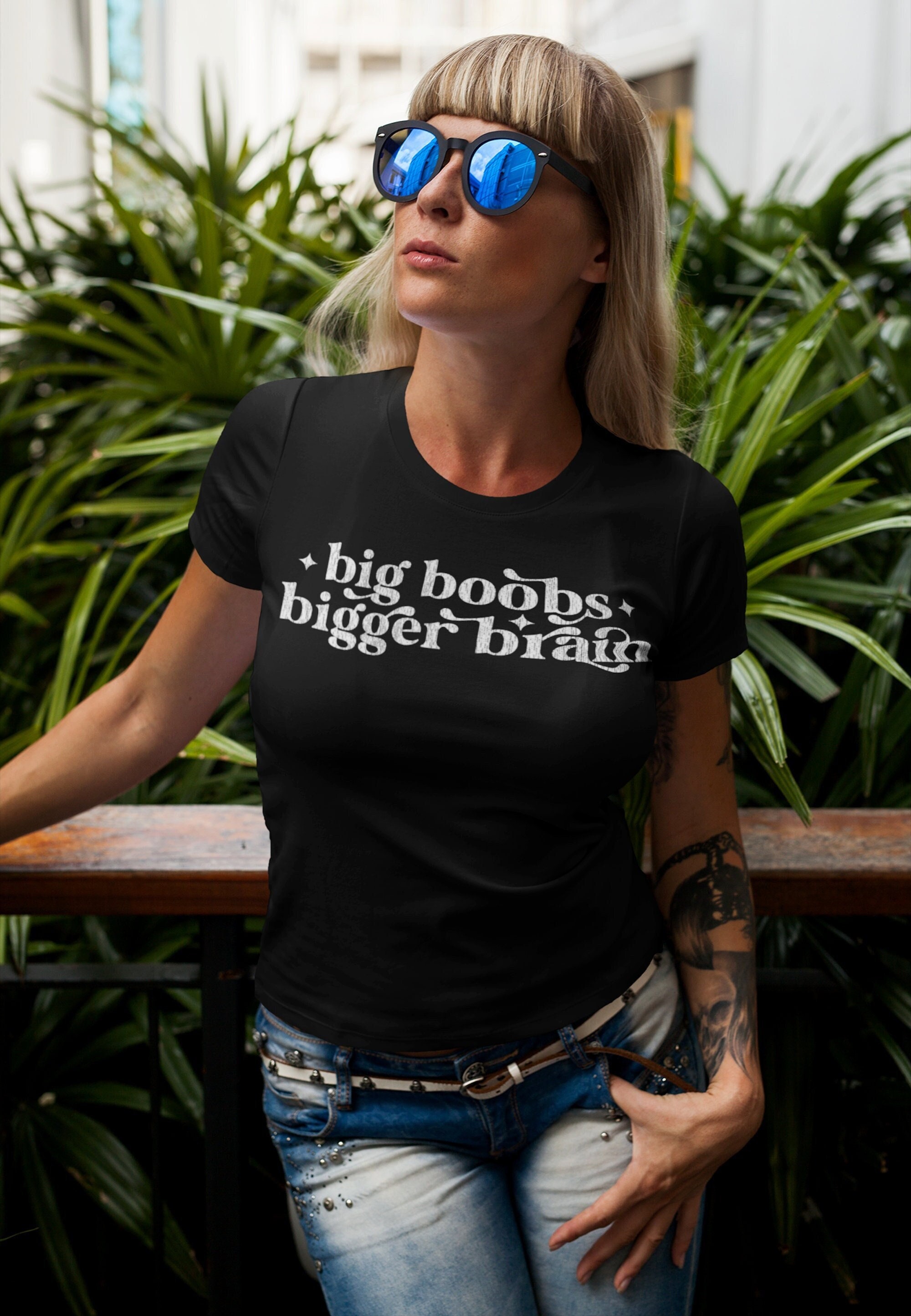 Buy Big Boobs Bigger Brain Womens Fit T-shirt • Cute Aesthetic Smart Girl  Gift, Funny Body Positive  Sex Positive Clothing, Busty Woman Humor Online  in India - Etsy