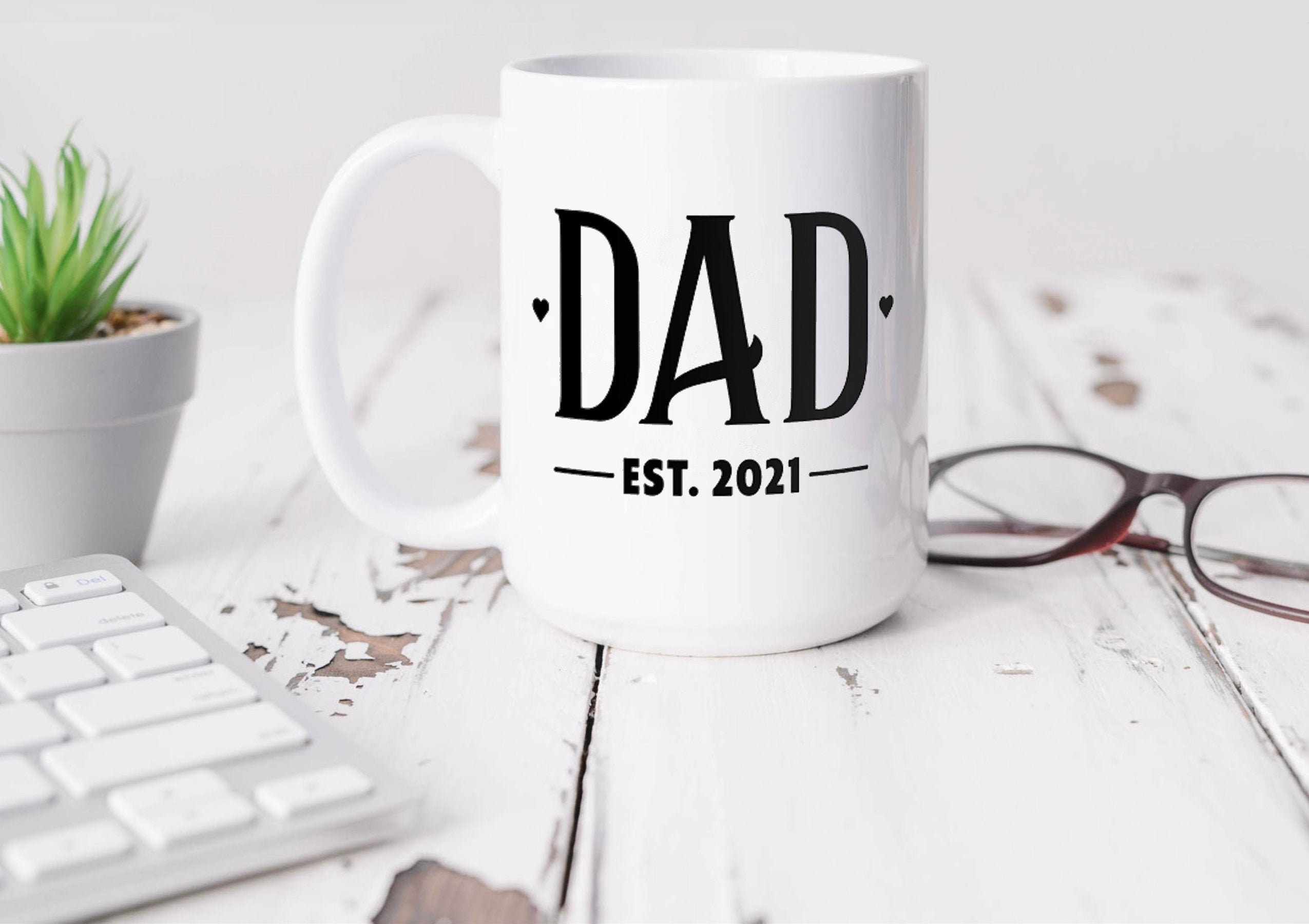 DAD Established 2021 Large 15 oz. Ceramic Mug New dad gift | Etsy
