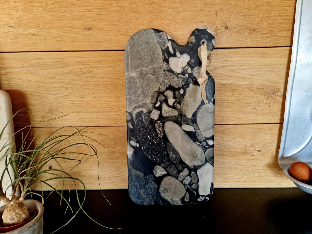 Grande planche à découper en granit marinacé noir. Etsy France