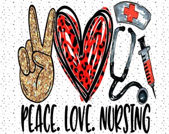Download Peace Love Nurse Etsy
