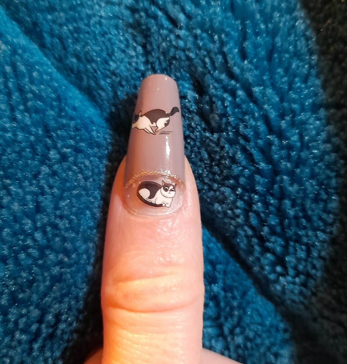 Kitty Kitsch false nails in clear and grey Etsy