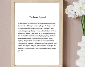 Cancer Poem Etsy