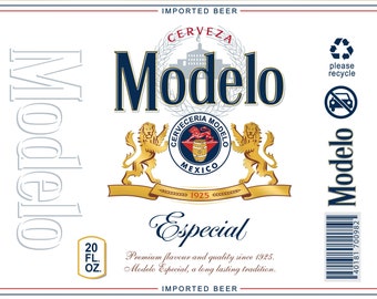 Printable modelo beer label