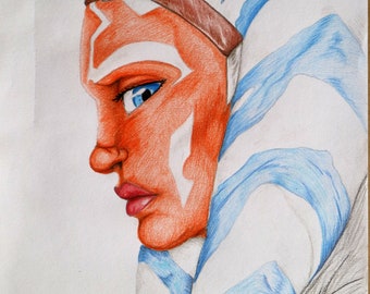 Ahsoka Tano, Rebeldes, Star Wars, Impresión de dibujo de pared digital