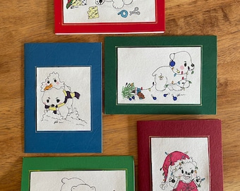 Lars el Oso Polar Aventuras de tarjetas navideñas, Tarjetas en blanco hechas a mano.