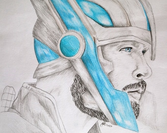 Thor de Ragnarok, Chris Hemsworth, Universo Marvel, Impresión de dibujo de pared digital