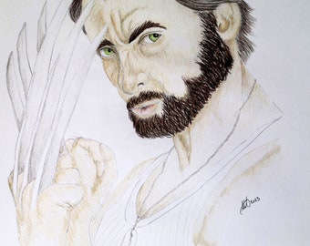 Wolverine, Hugh Jackman, Marvel's Xmen, Impresión de dibujo de pared digital
