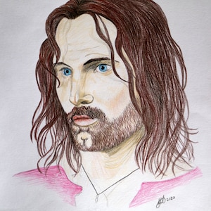 Aragorn, Strider, Viggo Mortensen Peter Jackson&#39;s Lord of the Rings,Digital wall drawing print