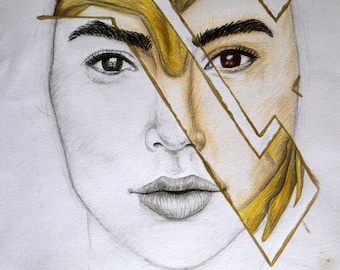 Wonder Woman 1984, Gal Gadot, cómics de DC, Impresión de dibujo de pared digital