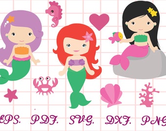 Download Baby Mermaid Svg Etsy