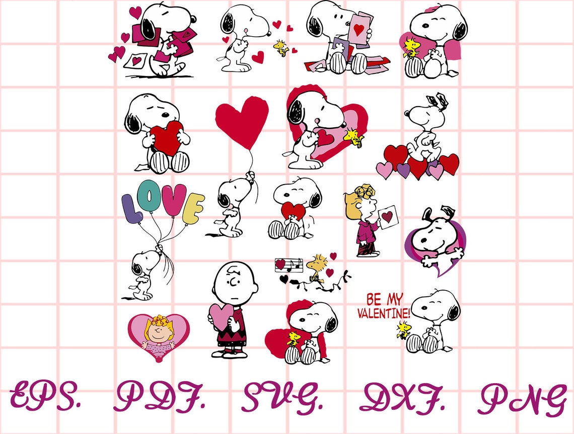 Snoopy Peanuts Valentines Day Snoopy Valentine SVG PNG | Etsy