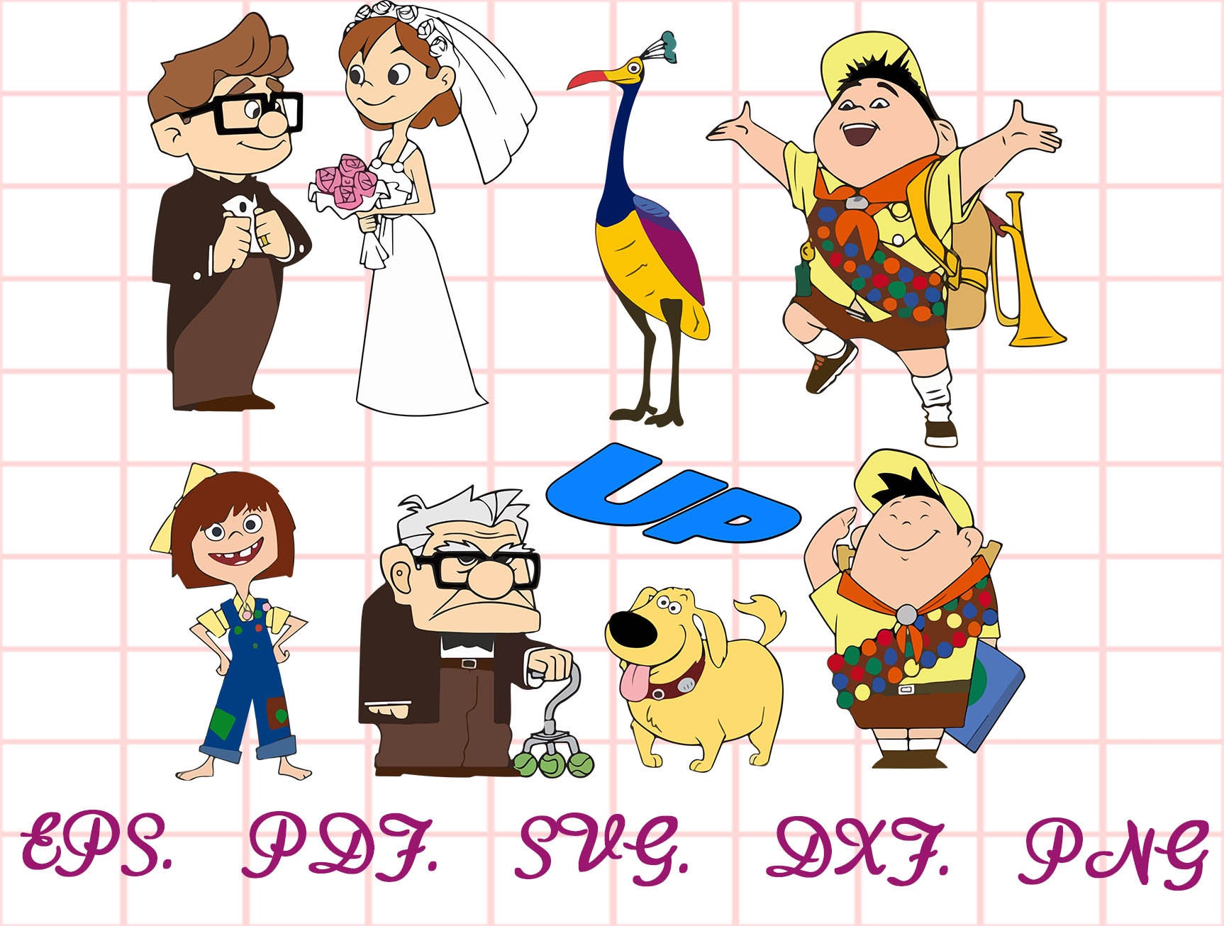 Up movie SVG Bundle Eps Dxf Png files Russel SVG Carl | Etsy