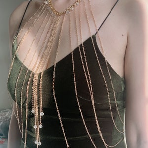Multi-layers Bra body chain, Egypt style bodysuit accessory, elegant luxury bra chain dress, beach jewelry, mermaid jewelry costume cosplay