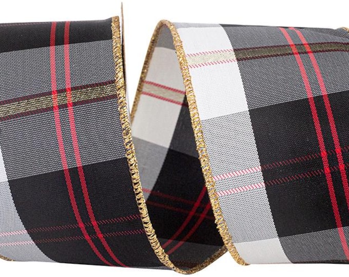 Oscar plaid Christmas ribbon 2.5 inch x 10 yards