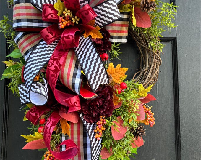 fall wreath, pumpkin wreath, fall decor
