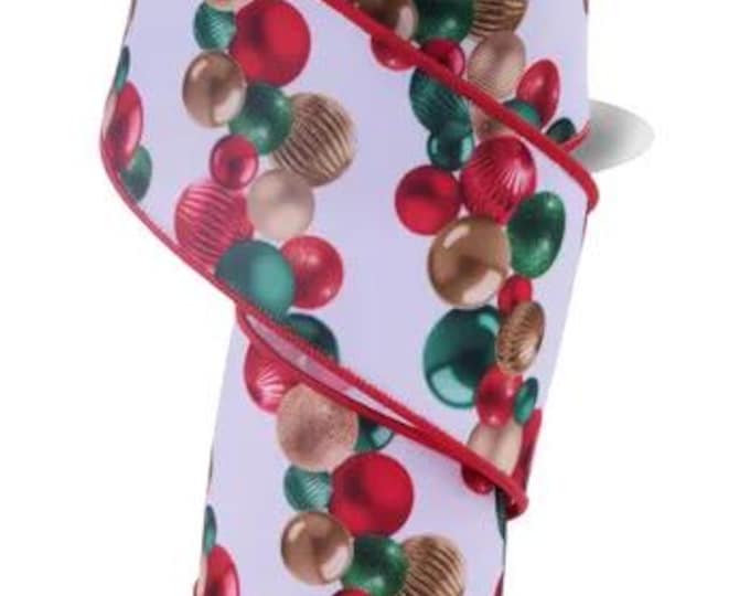 2.5" x 10yd Ball Ornament Garland ribbon