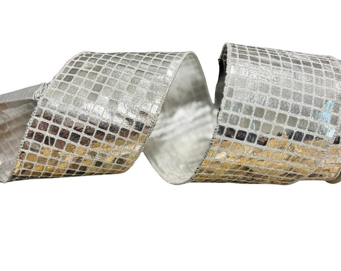 4” x 10 yard disco designer ribbon with metallic backing