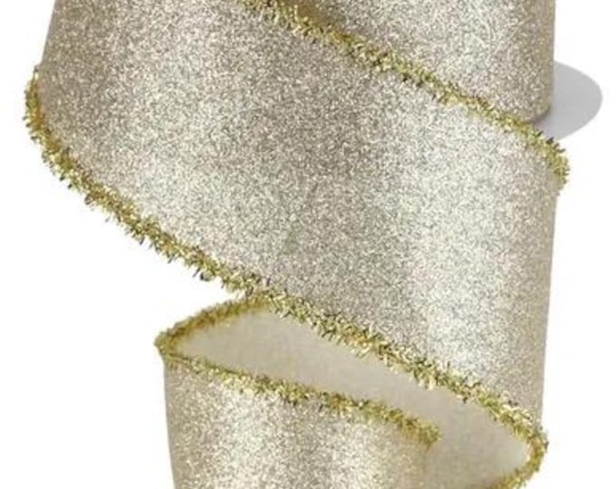 2.5" x 10yd Shimmer Glitter/Tinsel Ribbon