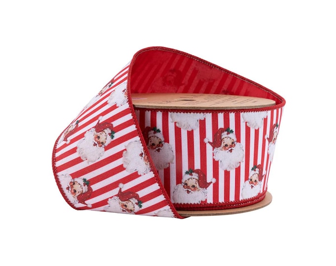 2.5x10 yard designer Santa ribbon