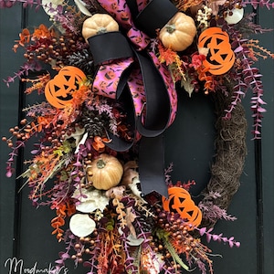 fall wreath, Halloween wreath, front door wreath, Halloween