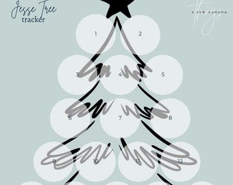 Jesse Tree Tracker - Sticker tree, Advent Calendar, Christmas Countdown